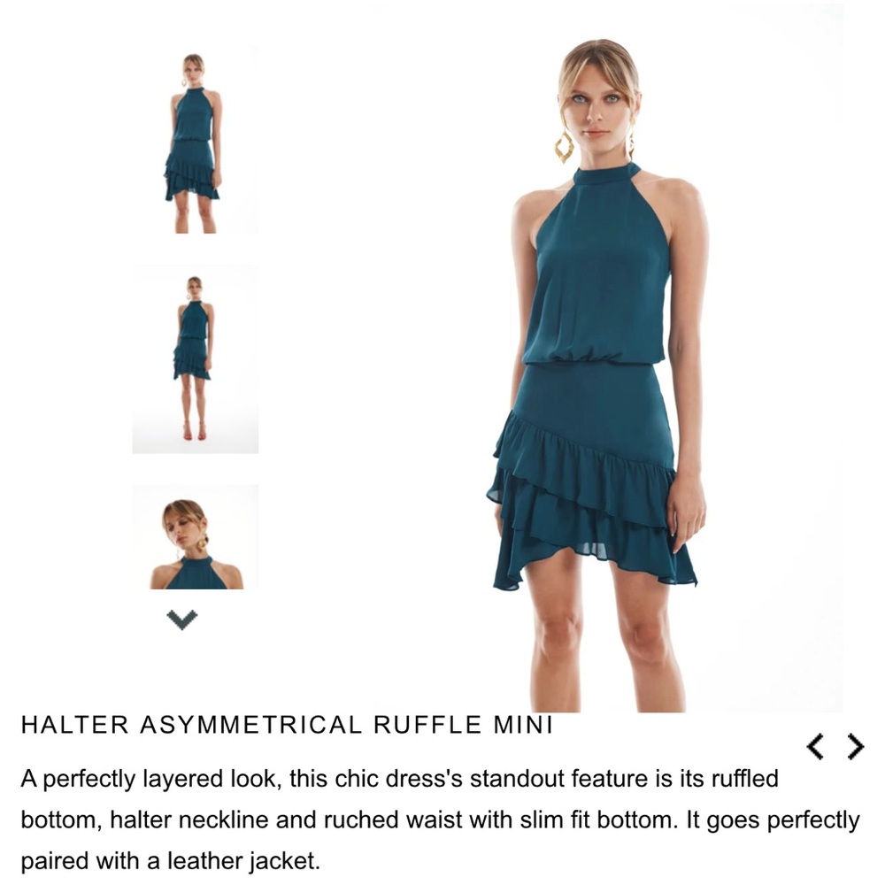 HALTER ASYMMETRICAL RUFFLE MINI - Picture 3 of 3